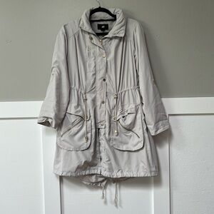 H&M Full Zip Hooded Rain Jacket Parka